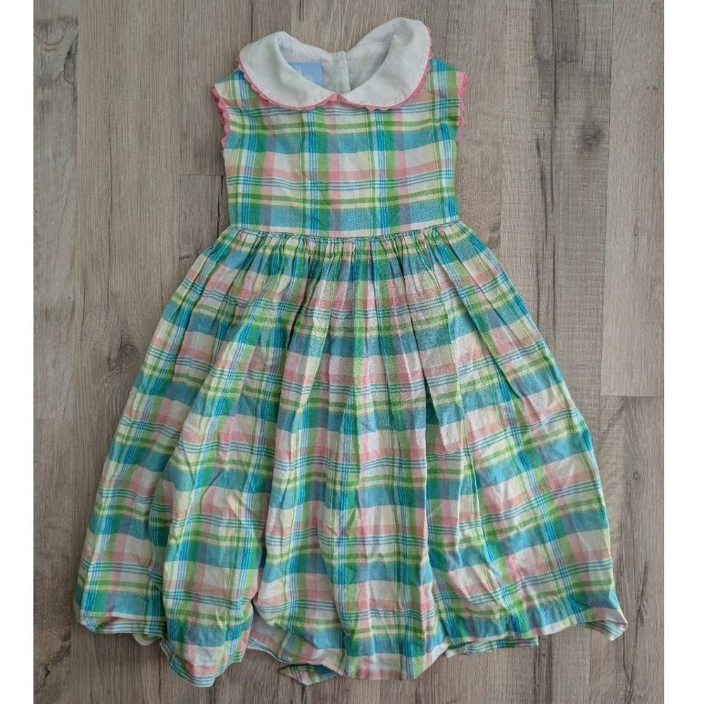 Bella Bliss Sleeveless Peter Pan Collar Plaid Dress, Size 3 (Z1)